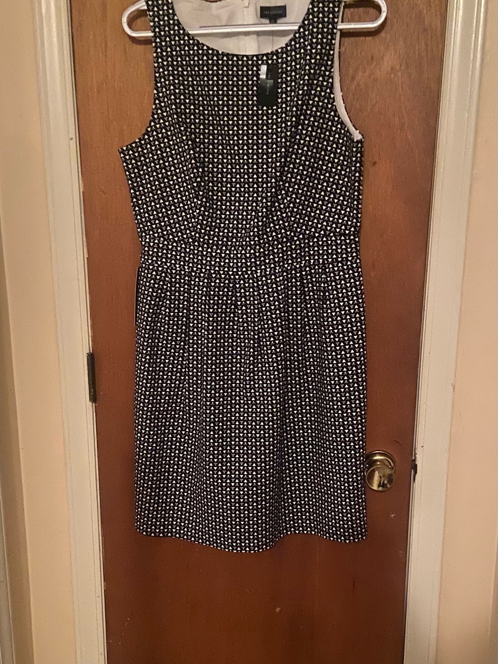 The Limited Black & White Sleeveless Fit-and-Flare Geometric Dress